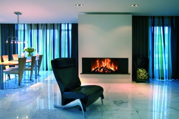 heat pure 105 woodburner, kal fire, kal fireplace, retracting glass door, retractable glass door, highly efficient fire, built in fire, insert fire, frameless fire, contemporary woodburner, front fire