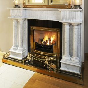 double pillar adams marble fireplace, solid fuel fireplace, woodburner fireplace, electric fireplace, gas fireplace, custom made fireplace, made to measure fireplace, timeless fireplace, georgian style fireplace, period fireplace