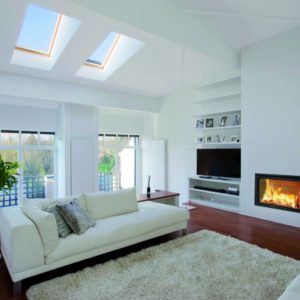 concept 900 green wood burning fire, Bodart & gonay fire, insert fire, fan assisted fire, high heat output fire, fire with automatic thermostat, solid fuel insert stove, glass fronted solid fuel fire, wood burning stove, modern fire, fire inserted into a fireplace, built in fire, green fire, fire for airtight houses, fire for A rated houses, external air intake, landscape fire